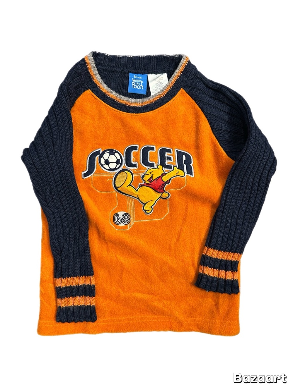Disney Winnie the Pooh Soccer Sweater Boys Toddler 4T Orange & Navy